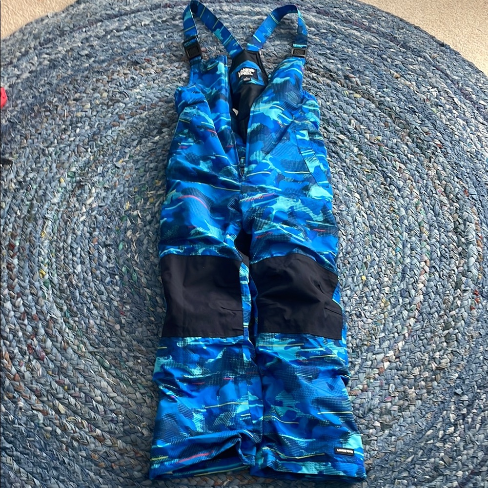 EUC Lands End Kids Blue Camo Snow Bib